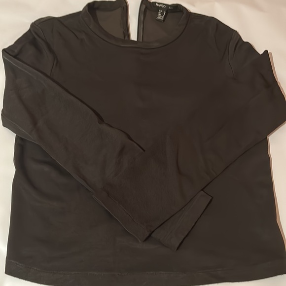 Long sleeves top, dark taupe color with short zipper on a back - Picture 3 of 3